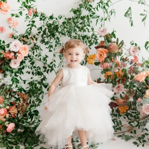 Baby Girl Dress with Ruffled Tulle High-Low Dress by TIPTOP KIDS - AS5658S