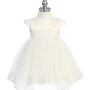 Baby Girl Satin Lace Applique Bodice Dress by TIPTOP KIDS - AS5788S