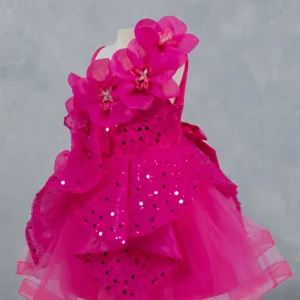 One Shoulder Sparkling Crystal Girl Communion Dress by Cinderella Couture USA AS9181B