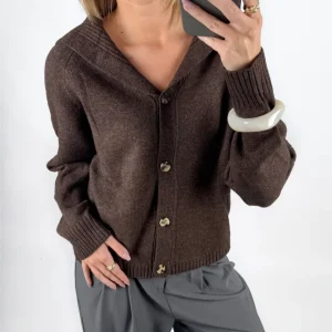 CLARE cardigan, brun