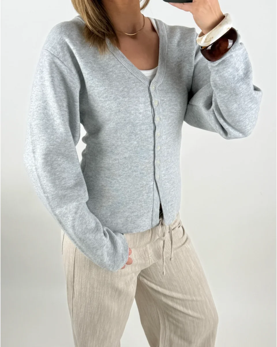 DIANA cardigan, grå - Bild 3