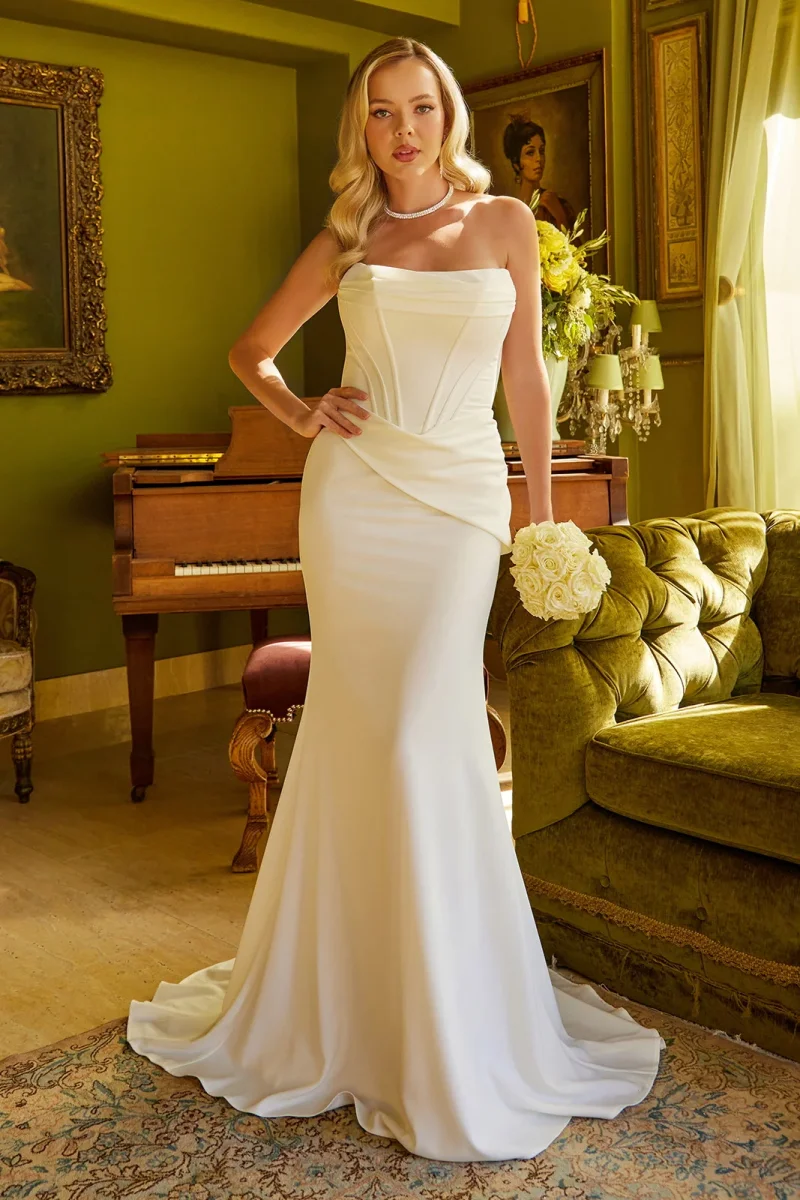 Strapless Boat Neckline Mermaid Women Bridal Dress by GLS by Gloria - GL3584 - Special Occasion/Curves - Bild 2