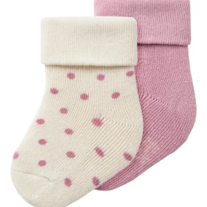 2-p Strumpor Rosa/Vit