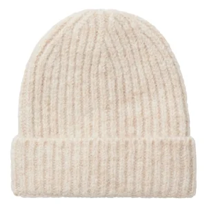 Mössa Ribbstickad Enfärgad Beige