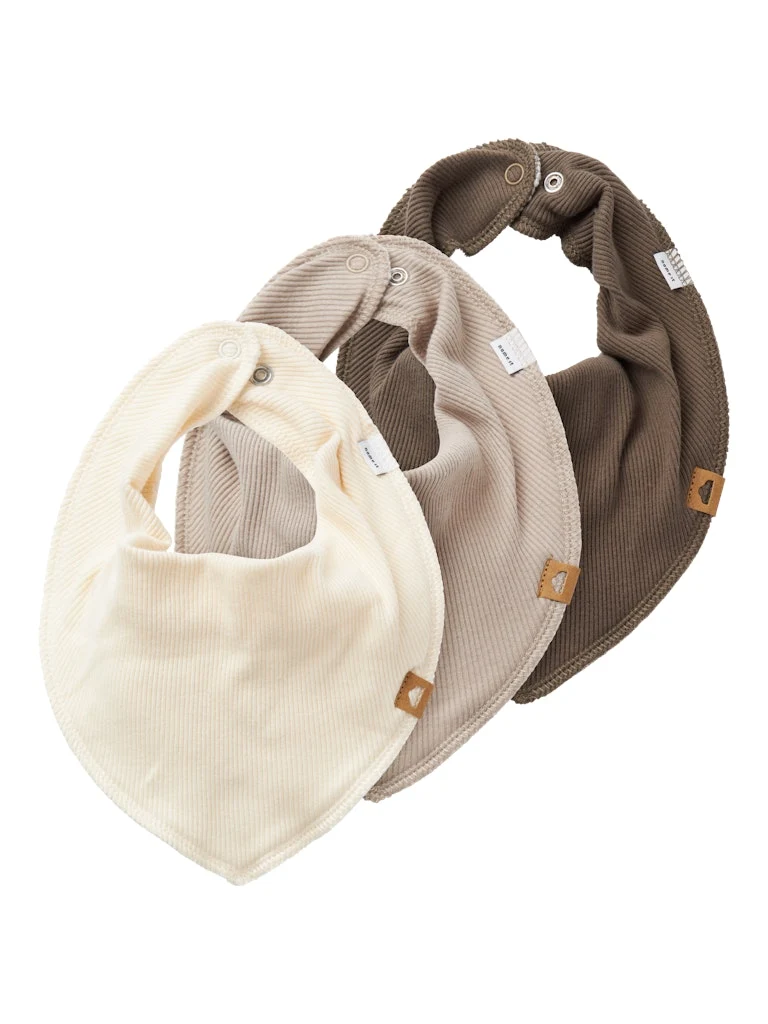 3-pack Dregglis Ribbad Yvetti Scarf Bib Beige/Brun/Vit - Bild 2