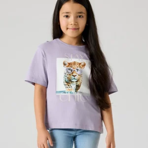 Topp Kortärmad Leopard Votea Lila