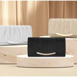 Damers Glittrig Plisserad Aftonclutch(MAC428)