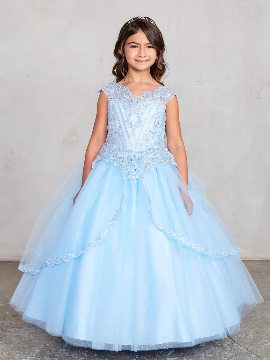 Girl Dress with Metallic Corded Lace Bodice by TIPTOP KIDS - AS7028 - Bild 3