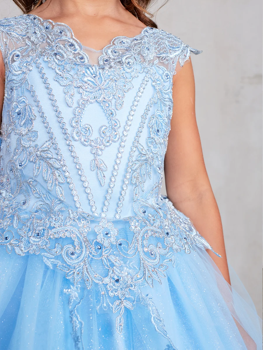 Girl Dress with Metallic Corded Lace Bodice by TIPTOP KIDS - AS7028 - Bild 5