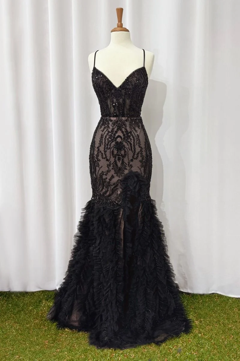 Applique V-Neckline Mermaid Formal Evening Gown by Andrea & Leo Couture - A1299 - Special Occasion/Curves - Bild 4