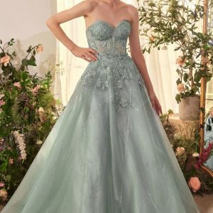 Strapless Layered Tulle A-Line Gown by Andrea and Leo A1387 - Special Occasion