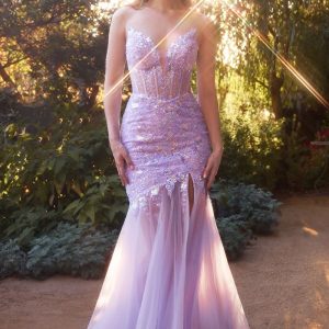 Sequin Layered Tulle Mermaid Gown by Andrea and Leo A1388 - Special Occasion