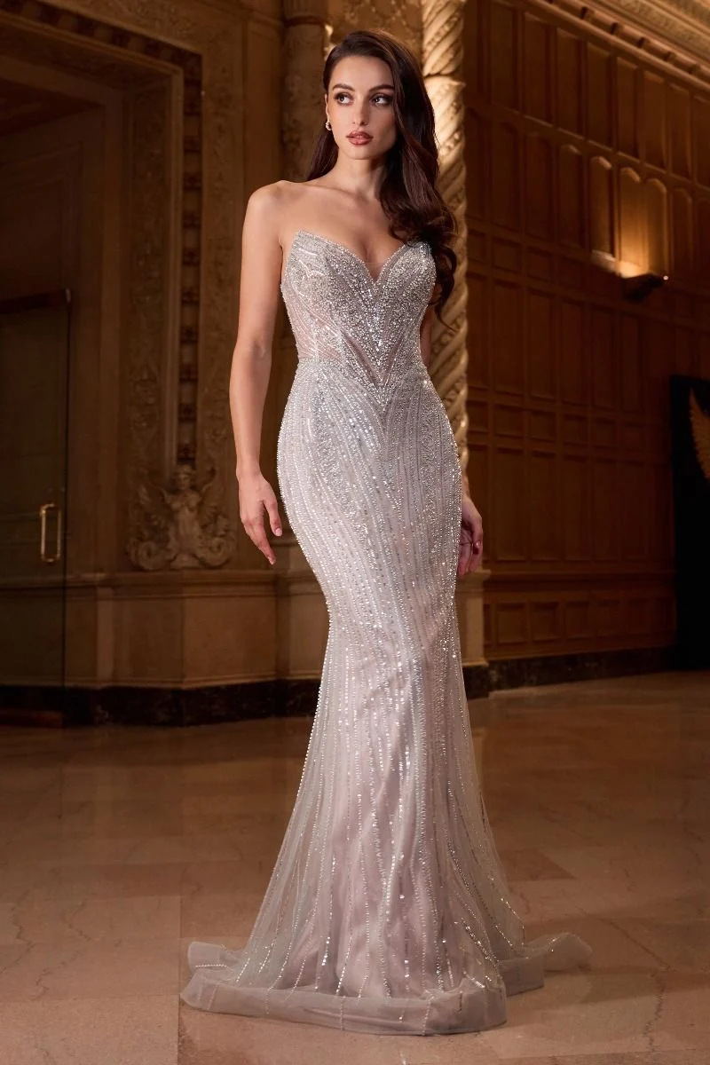 Sequins Strapless Fitted Gown By Ladivine CC416 - Women Evening Formal Gown - Special Occasion/Curves - Bild 2