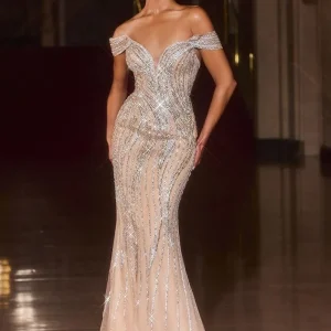 Off The Shoulder Straps Gown By Ladivine CD674 - Women Evening Formal Gown - Special Occasion