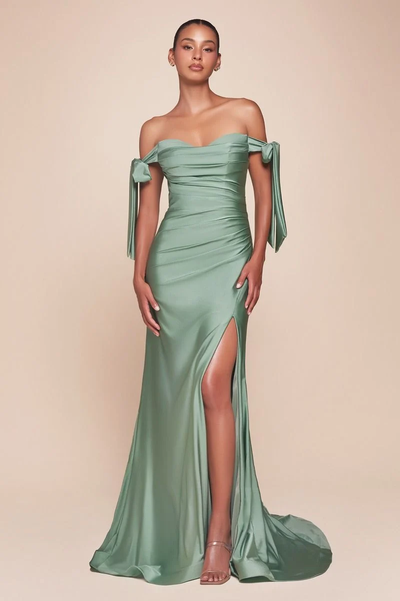 Off the Shoulder Fitted Stretch Jersey Klänning från Cinderella Divine CD943 - Speciellt tillfälle - Bild 6