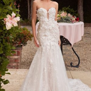 Lace & Tulle Strapless Mermaid Bridal Gown by Ladivine - CDS434W