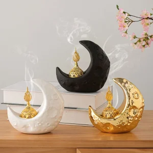 Crescent keramisk rökelsebrännare för skrivbordet (MAC400)