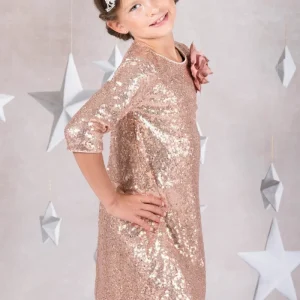 3/4 Sleeve Sequin Girl Party Dress by AS408 Kids Dream - Girl Formal Dresses