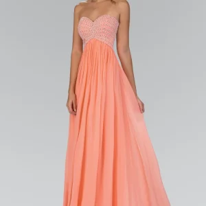 Beaded Bodice Sweetheart Strapless Dress by Elizabeth K - GL2148 - Special Occasion