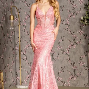 Glitter Sequin Spaghetti Strap Women Formal Dress by GLS by Gloria - GL3201 - Special Occasion/Curves