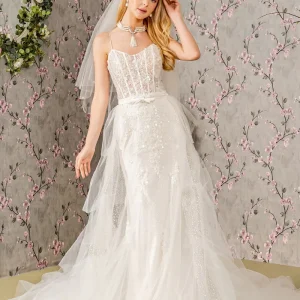 Embroidery Scoop Neck Mermaid Women Bridal Dress by GLS by Gloria - GL3425 - Special Occasion/Curves