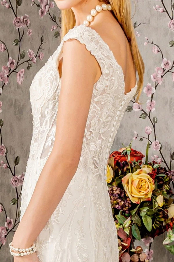 Embroidery Off Shoulder Trumpet Women Bridal Dress by GLS by Gloria - GL3490 - Special Occasion/Curves - Bild 5