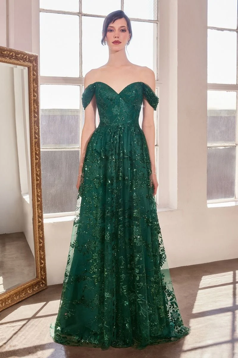 Glitter Off Shoulder A-Line Gown By Amoris T607 - Women Evening Formal Gown - Special Occasion - Bild 7