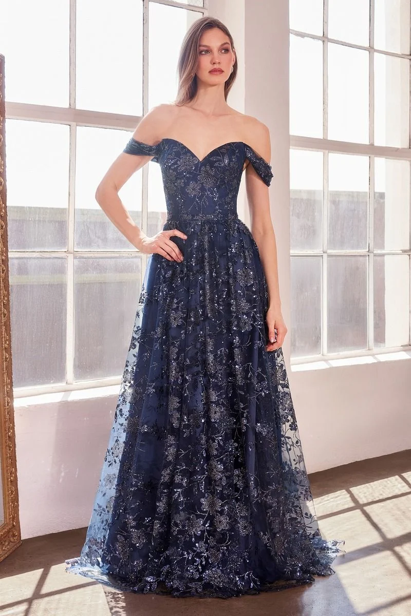 Glitter Off Shoulder A-Line Gown By Amoris T607 - Women Evening Formal Gown - Special Occasion - Bild 8