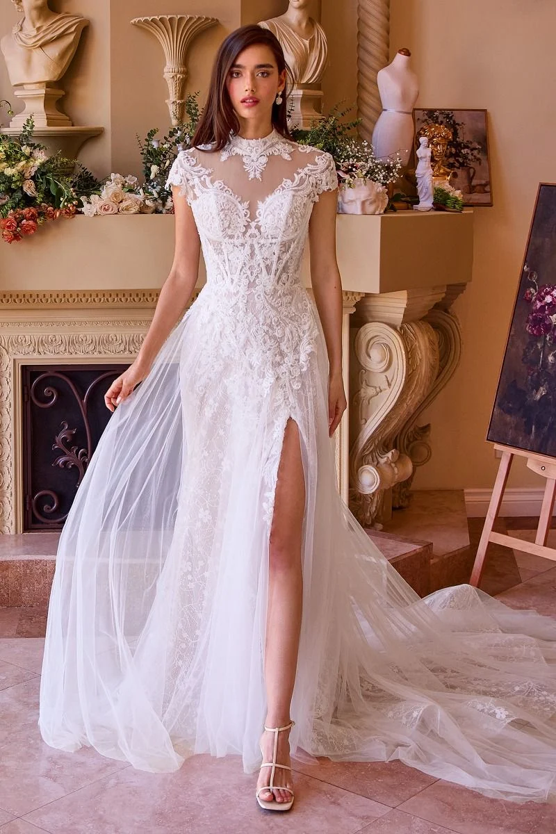 Lace & Tulle Halter Neckline Bridal Gown by Andrea & Leo Couture WL035 - Special Occasion - Bild 3
