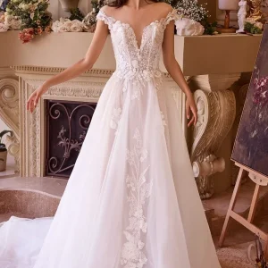 Illusion Neckline Layered Tulle Bridal Gown by Andrea & Leo Couture WL038 - Special Occasion