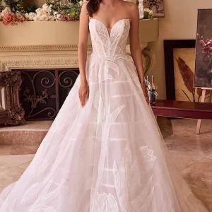 Strapless Deep Sweetheart Neckline Bridal Gown by Andrea and Leo WL043 - Special Occasion/Curves